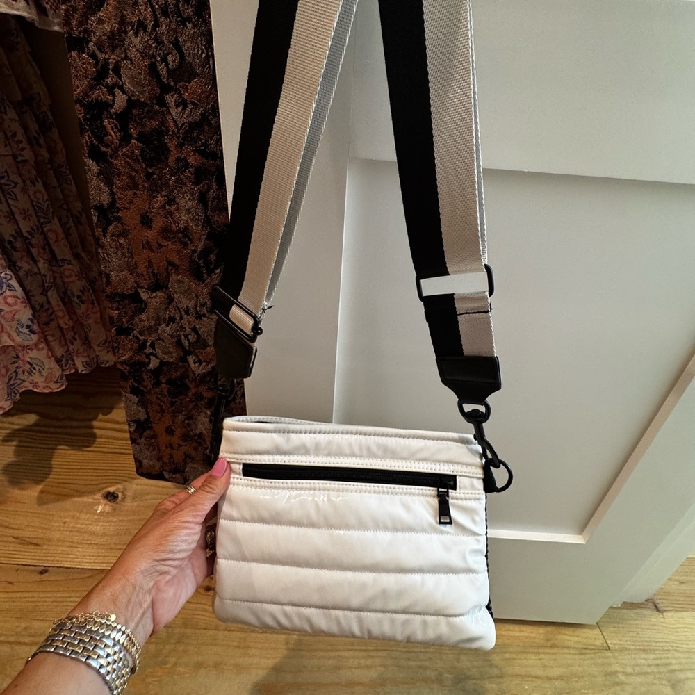 THINK ROYLN White and Black Quilted Crossbody Bag